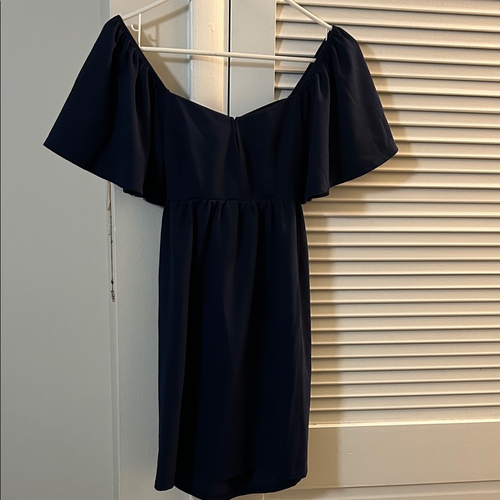 Francesca Off-Shoulder Navy Mini Dress